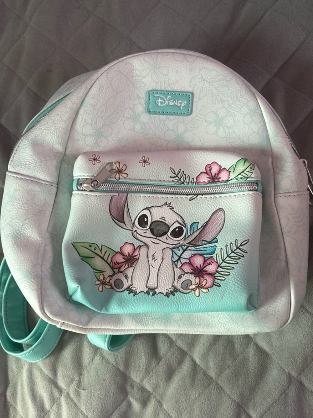 Disney Loungefly Stitch Floral Mint Mini Backpack